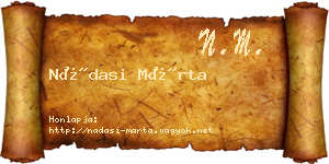 Nádasi Márta névjegykártya