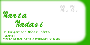 marta nadasi business card